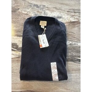 ST. JOHN'S BAY V-NECK SWEATER MEN Extra Large Black Long Sleeve BRAND NEW w Tags